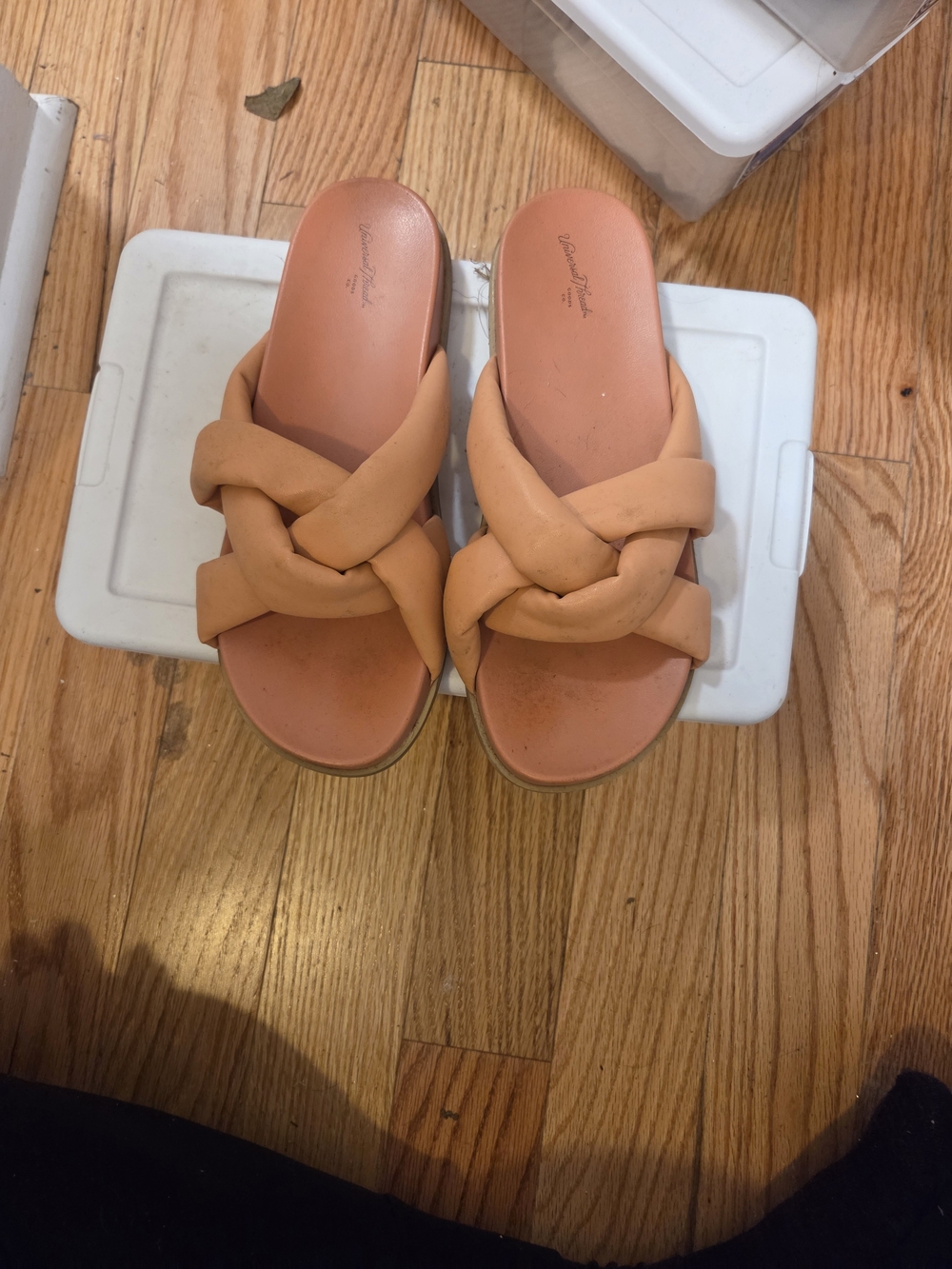 Universal Thread Braided Slide Sandals in Peach